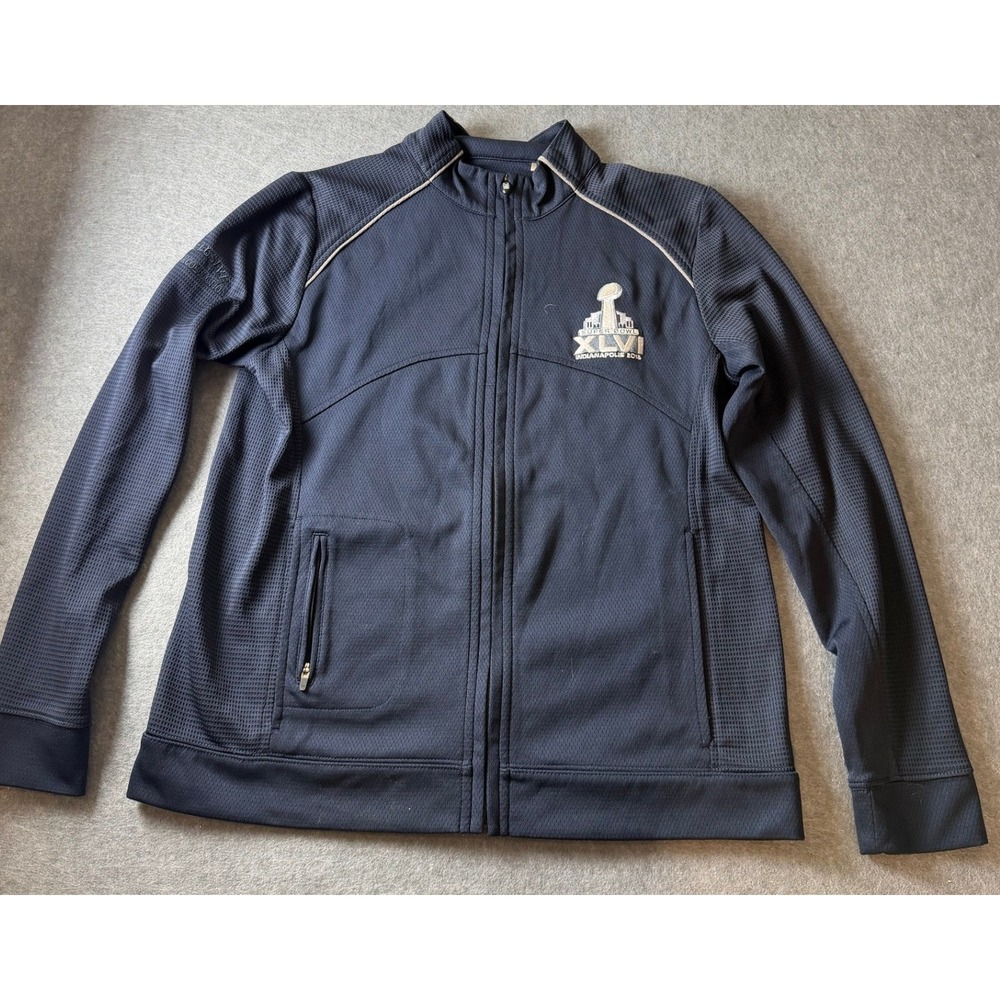 Athleisure‎ Super Bowl XLVI Jacket M Navy Blue CB DryTec LCK08514 - Picture 2 of 12
